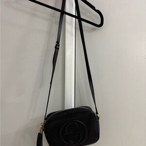 Gucci Black Crossbody Bag with Gold Accents